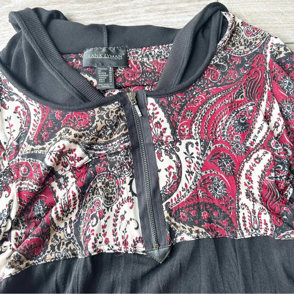 Frank Lyman  Paisley Pattern Hooded Sweater Dress Made in Canada - Picture 6 of 16